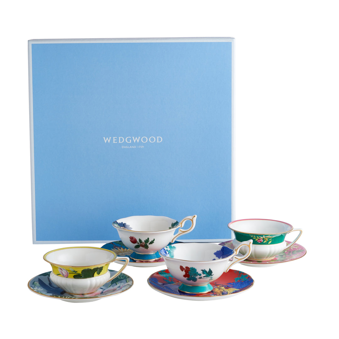 Wedgwood Wonderlust Teacup & Saucer Set of 4