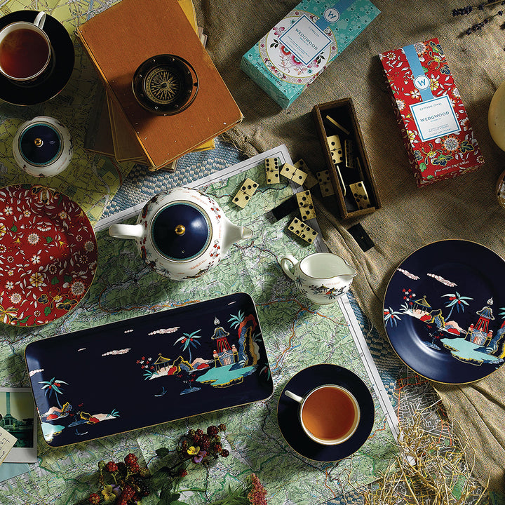 Wedgwood Wonderlust Blue Pagoda Sandwich Tray 34cm