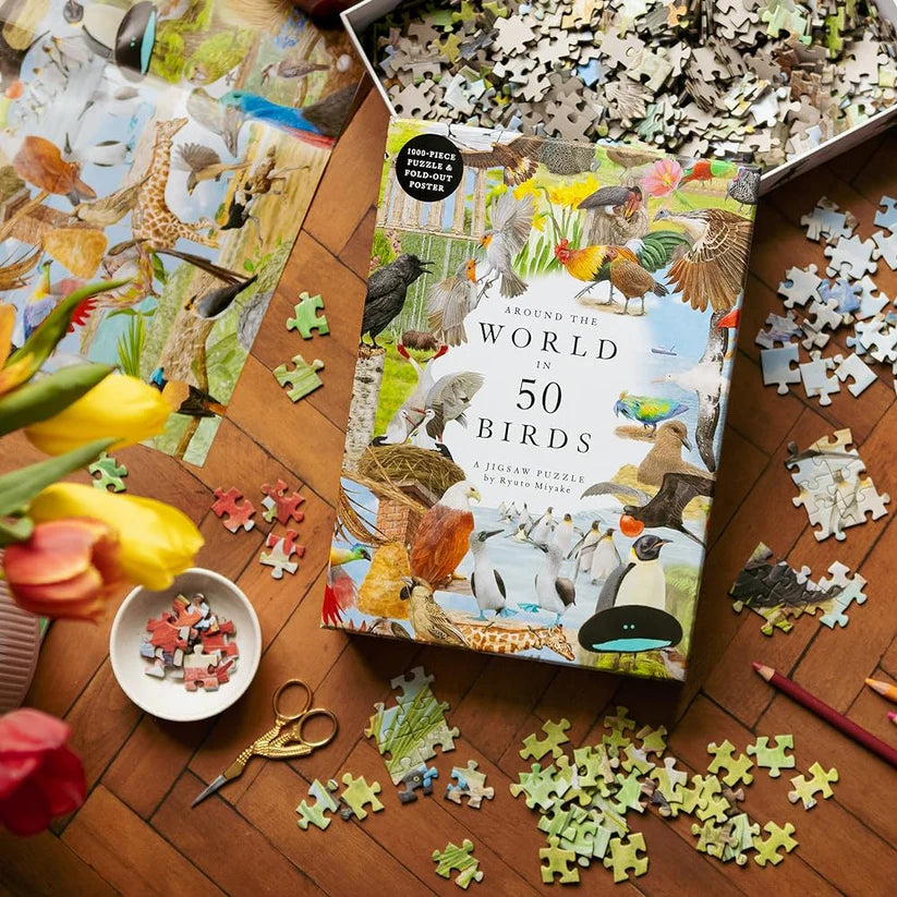 Around the World in 50 Birds - 1000 Piece Jigsaw Puzzle
