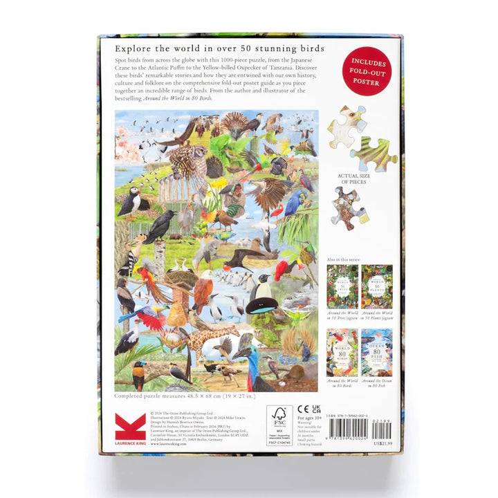 Around the World in 50 Birds - 1000 Piece Jigsaw Puzzle