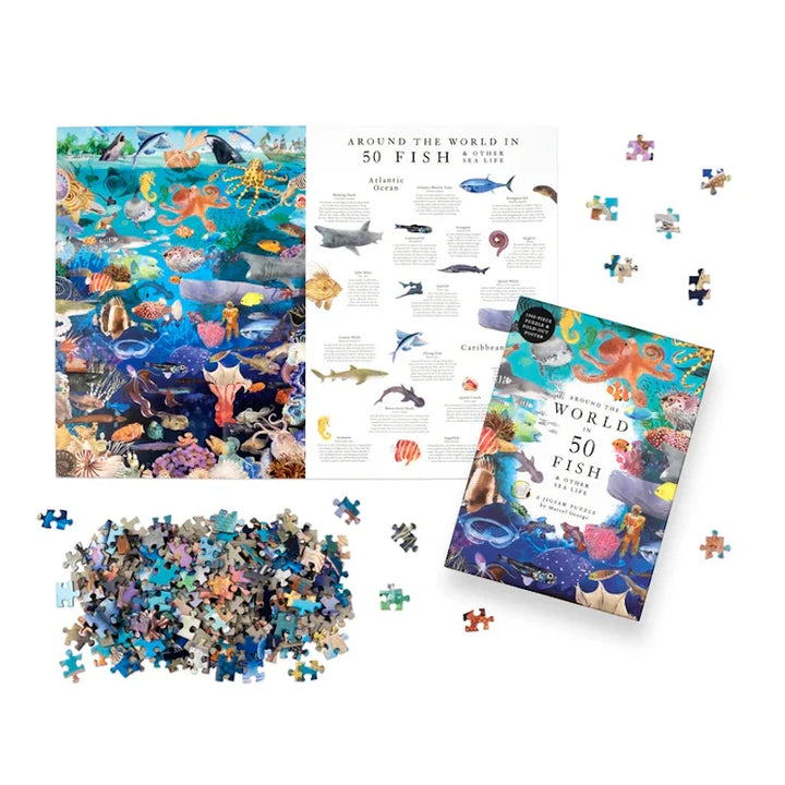 Around the World in 50 Fish - 1000 Piece Jigsaw Puzzle