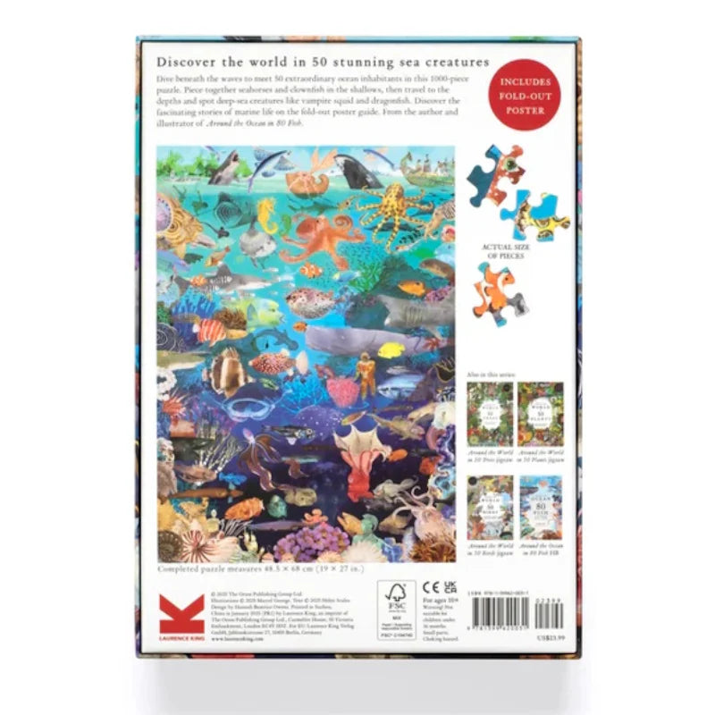 Around the World in 50 Fish - 1000 Piece Jigsaw Puzzle