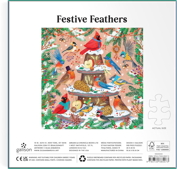 Festive Feathers, 500 Piece Foil Puzzle