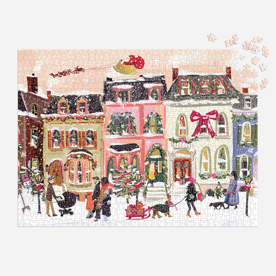 Snowfall on Main Street, 1000 Piece Foil Puzzle