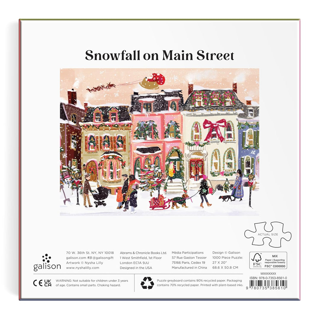 Snowfall on Main Street, 1000 Piece Foil Puzzle