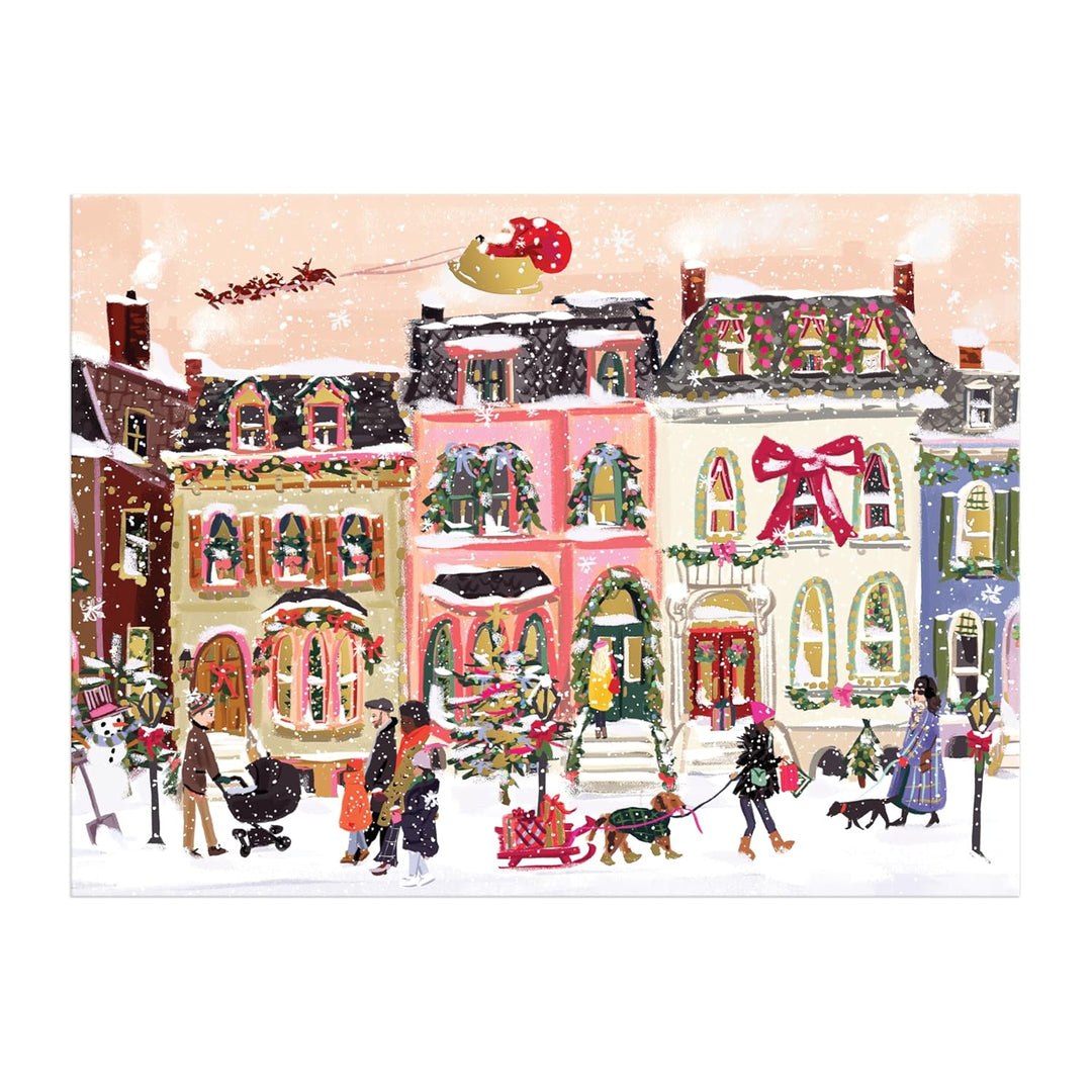 Snowfall on Main Street, 1000 Piece Foil Puzzle