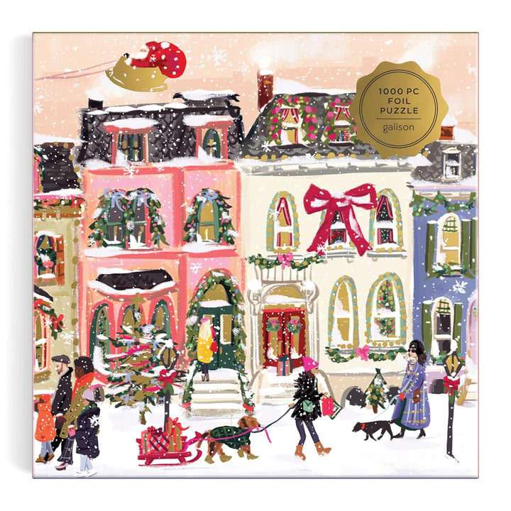 Snowfall on Main Street, 1000 Piece Foil Puzzle