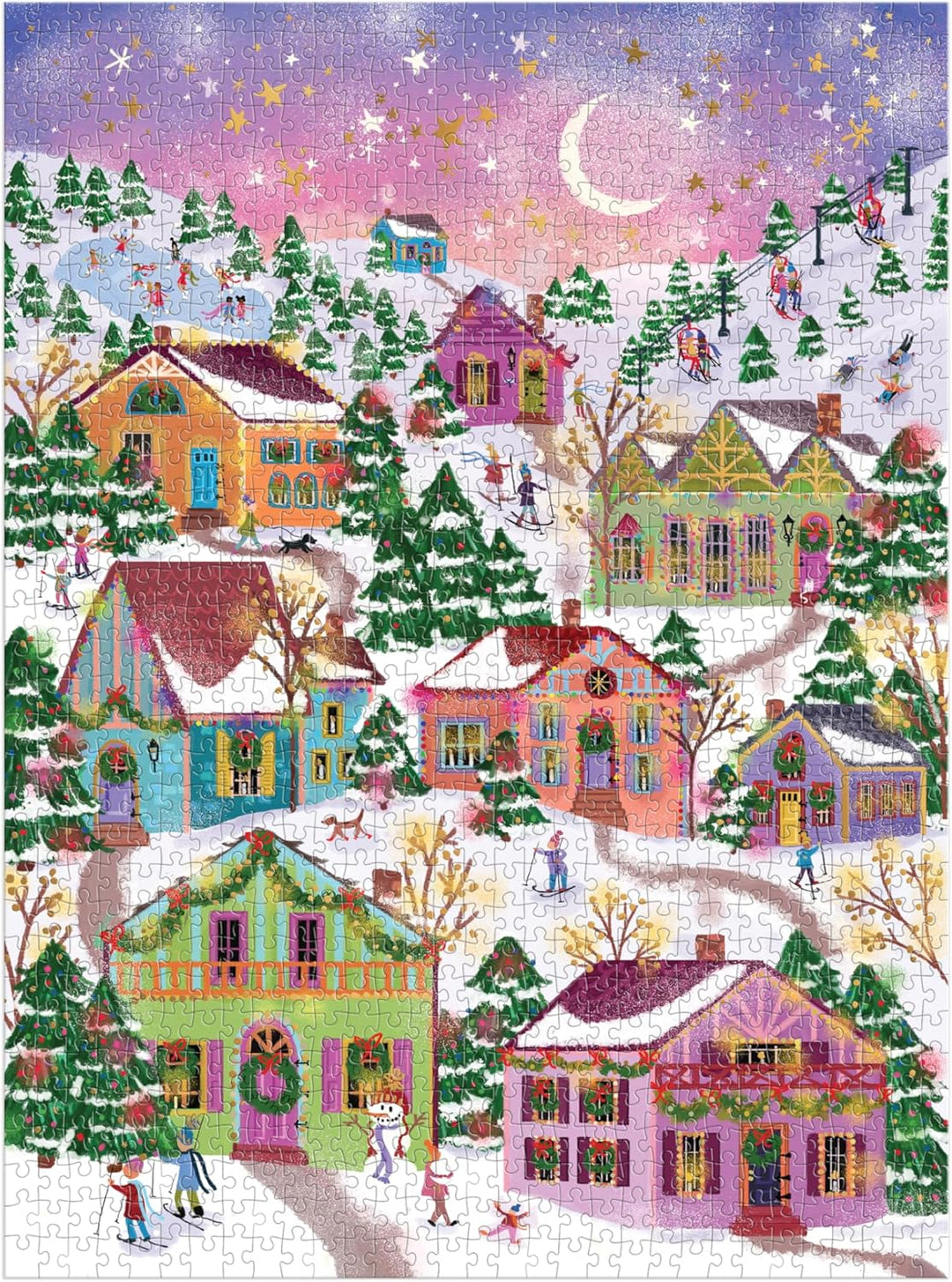 Joy Laforme Snowcap Village 1000 Piece Foil Puzzle