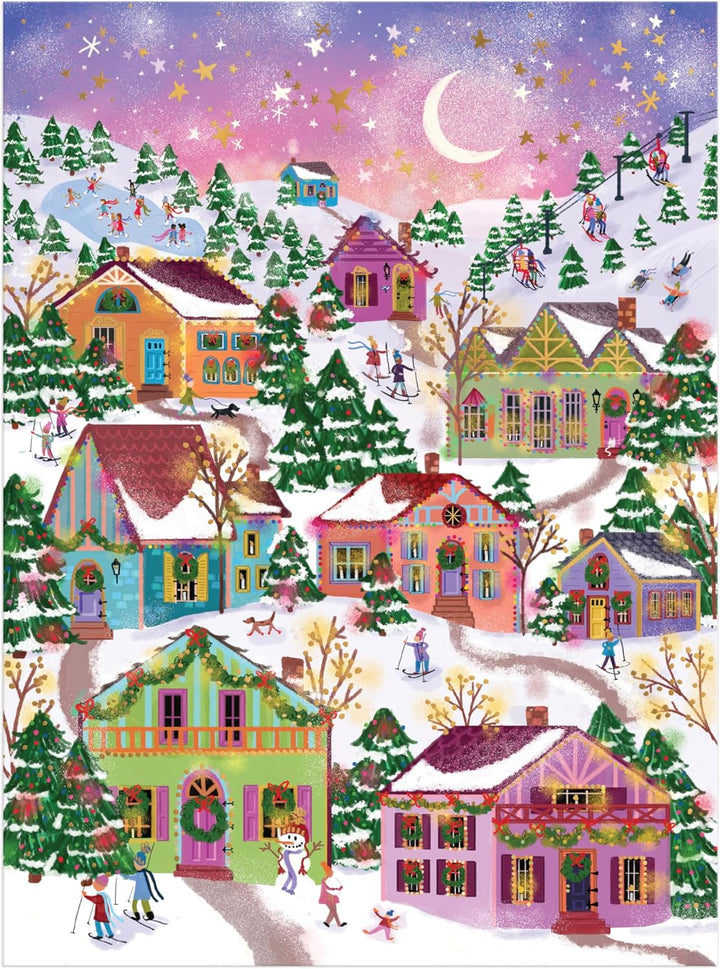Joy Laforme Snowcap Village 1000 Piece Foil Puzzle