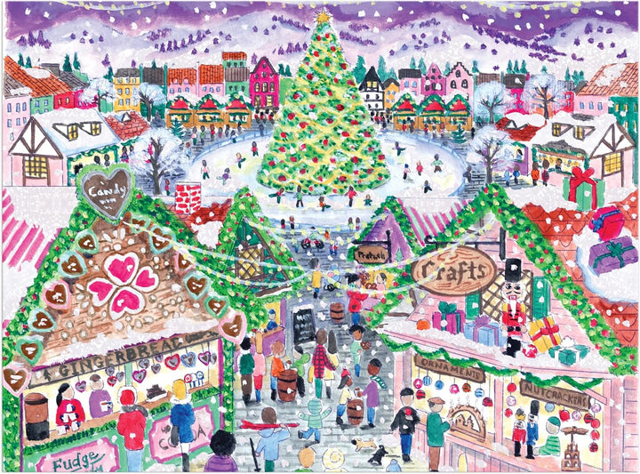 Michael Storrings Holiday Village Market 1000pc Foil Puzzle