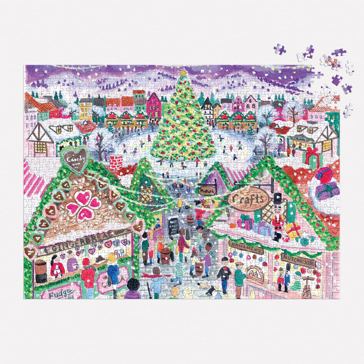 Michael Storrings Holiday Village Market 1000pc Foil Puzzle