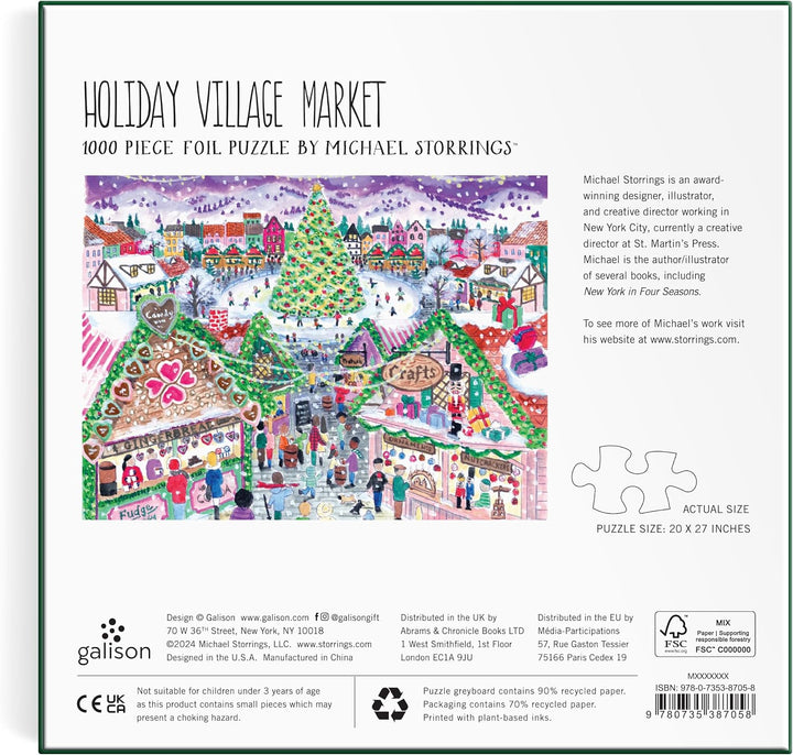 Michael Storrings Holiday Village Market 1000pc Foil Puzzle