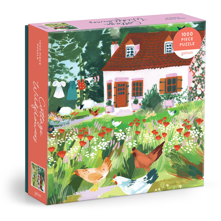 Cottage Wildflowers, 1000 Piece Puzzle, Square Box
