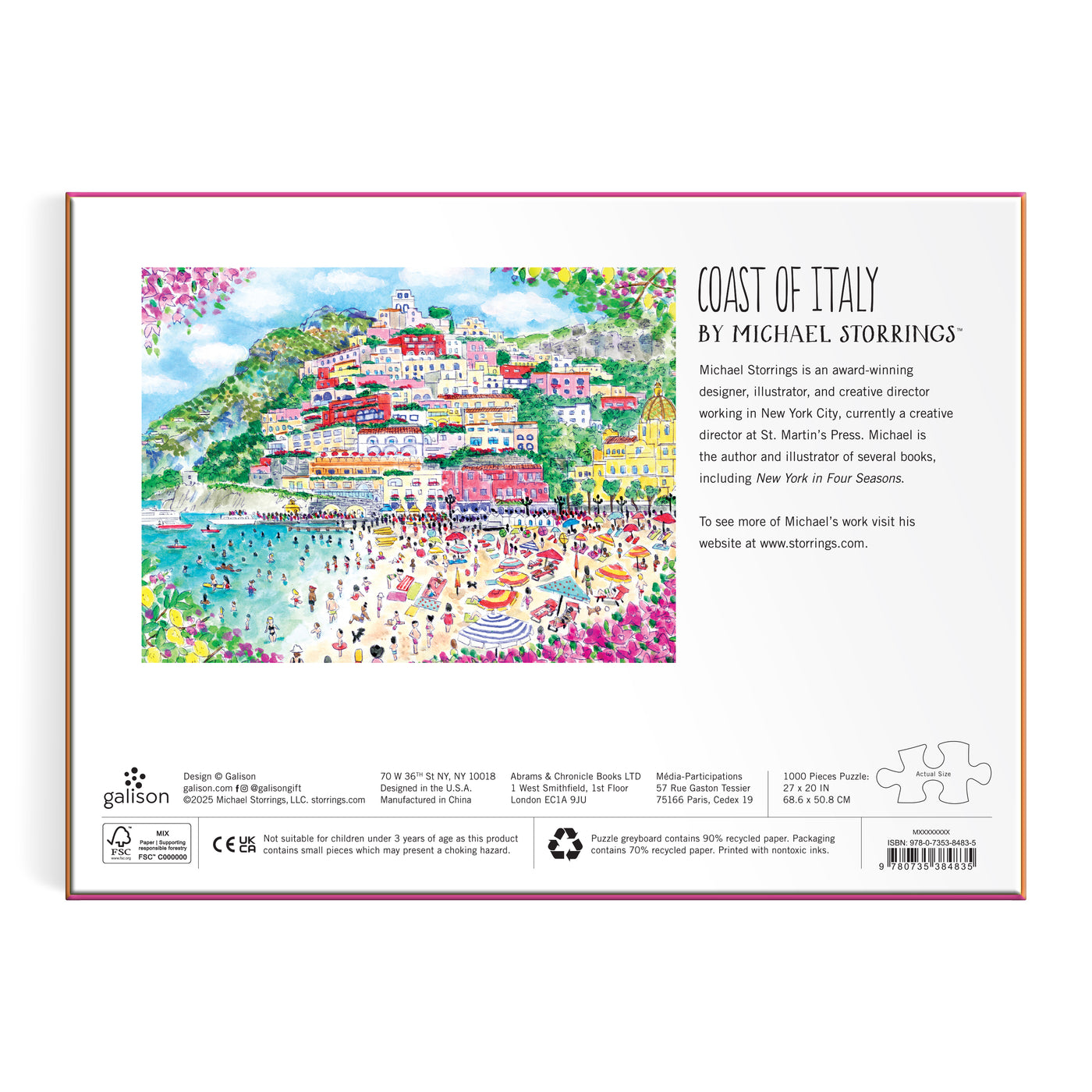 Michael Storrings Coast of Italy, 1000 Piece Puzzle