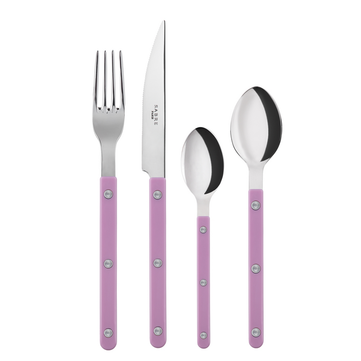 Bistrot shiny solid 4 pieces set - Pink
