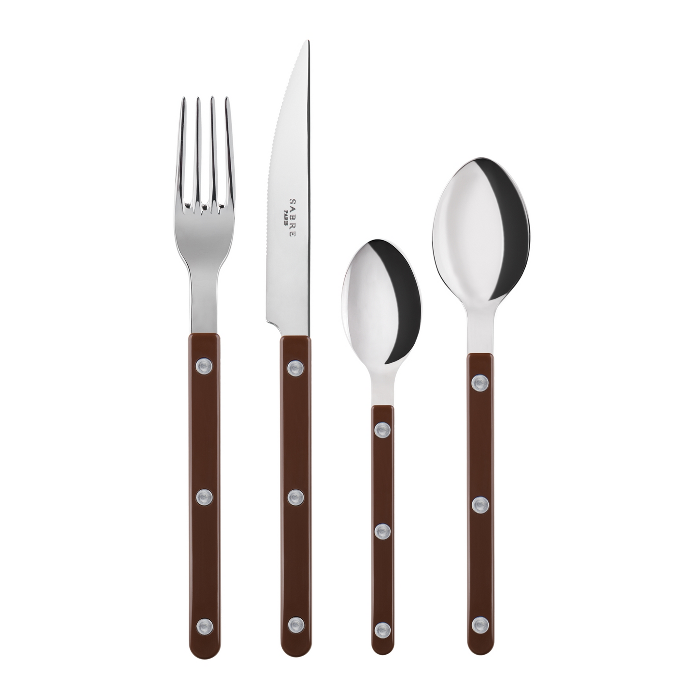 Bistrot shiny solid 4 pieces set - Chocolate