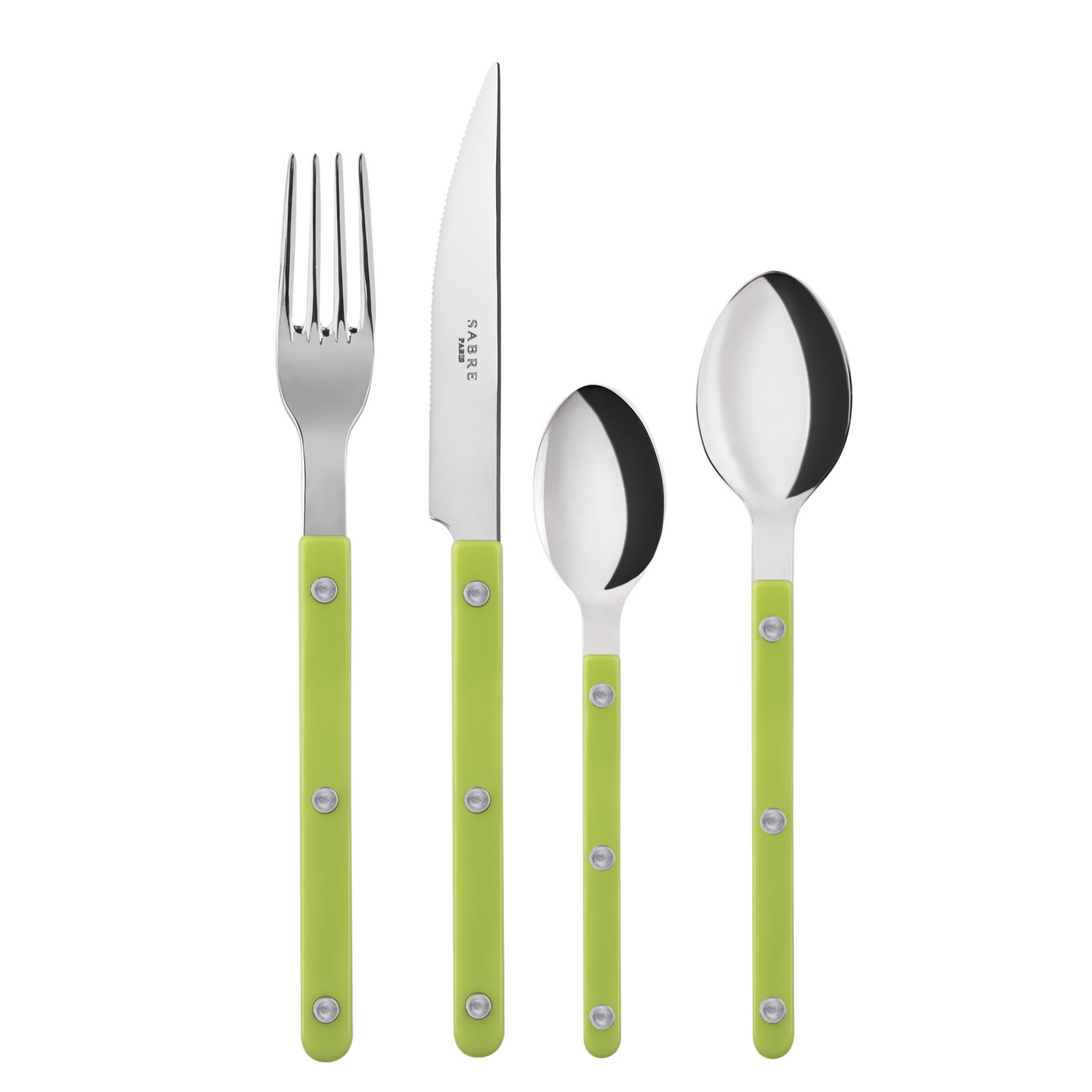 Bistrot shiny solid 4 pieces set - Lime