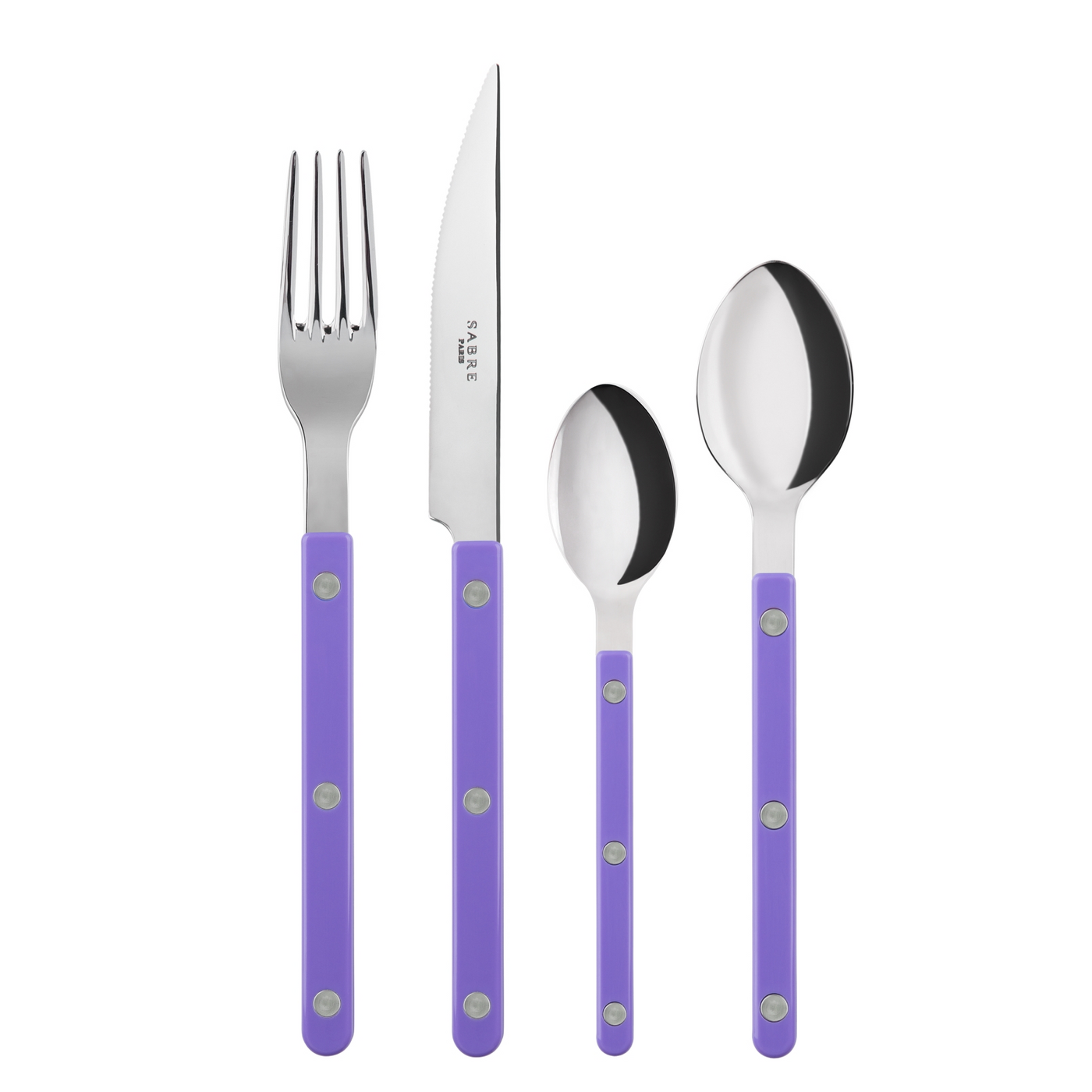 Bistrot shiny solid 4 pieces set - Purple