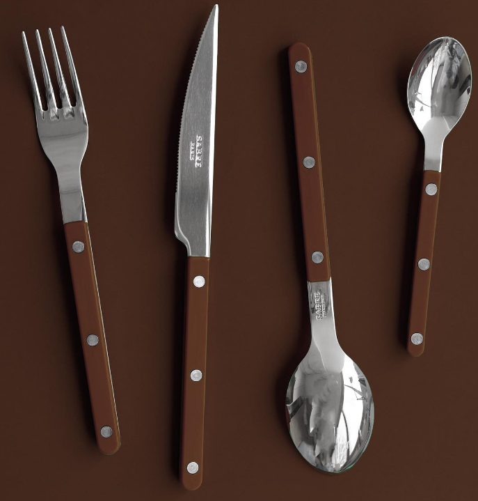 Bistrot shiny solid 4 pieces set - Chocolate