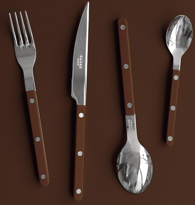 Bistrot shiny solid 4 pieces set - Chocolate