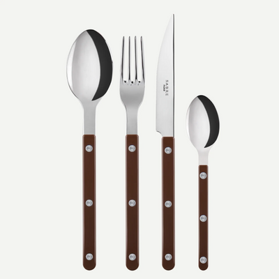 Bistrot shiny solid 4 pieces set - Chocolate