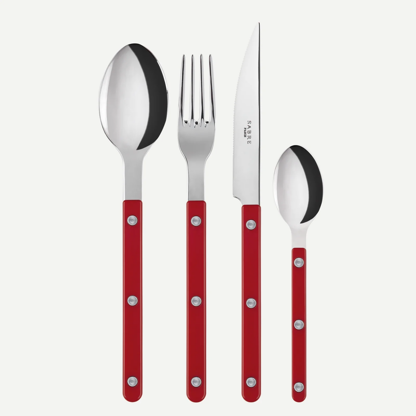 Bistrot shiny solid 4 pieces set - Red