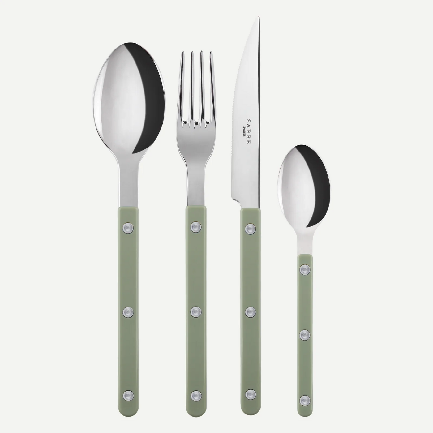Bistrot shiny solid 4 pieces set - Asparagus