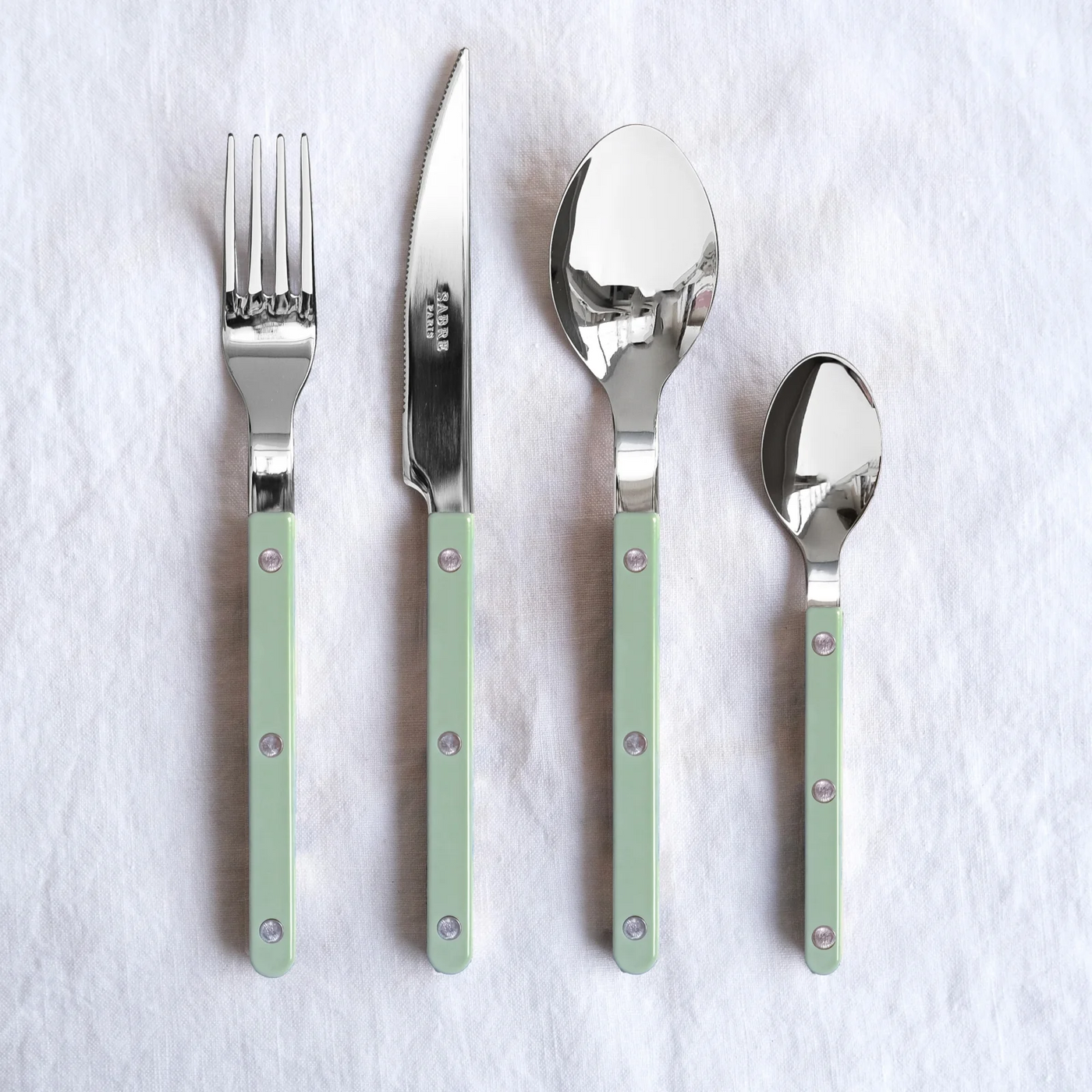 Bistrot shiny solid 4 pieces set - Asparagus