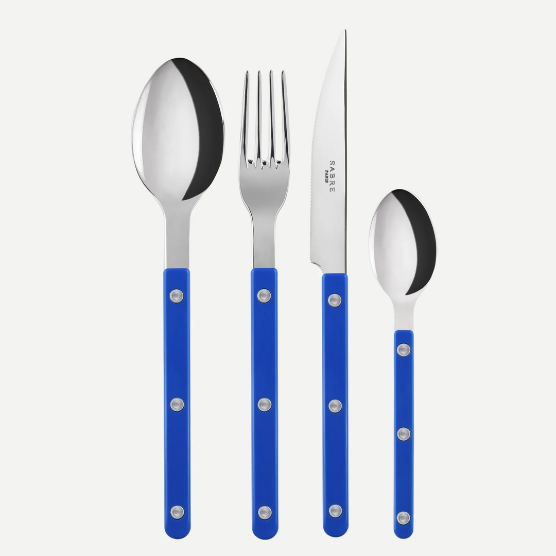 Bistrot shiny solid 4 pieces set - Lapis blue