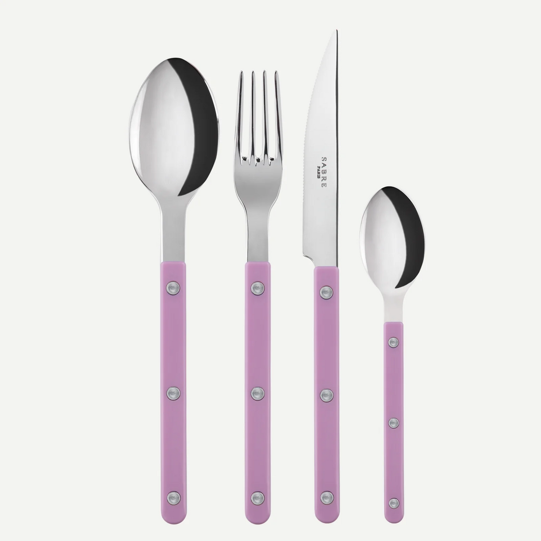 Bistrot shiny solid 4 pieces set - Pink