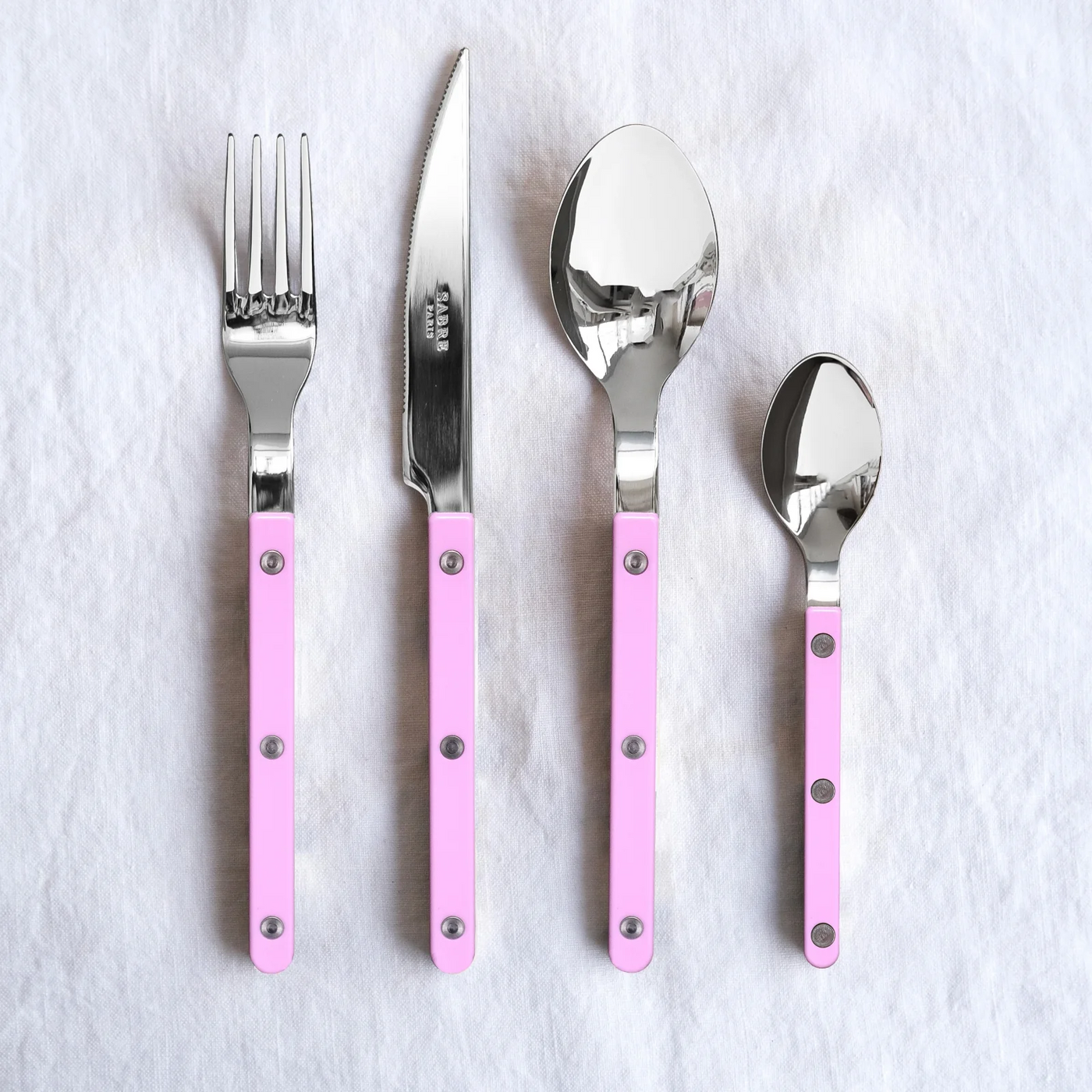 Bistrot shiny solid 4 pieces set - Pink