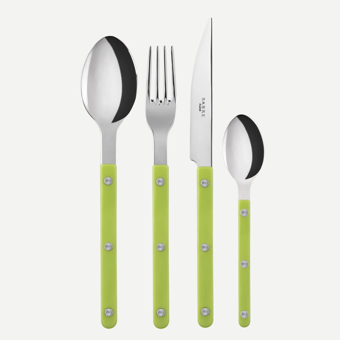 Bistrot shiny solid 4 pieces set - Lime