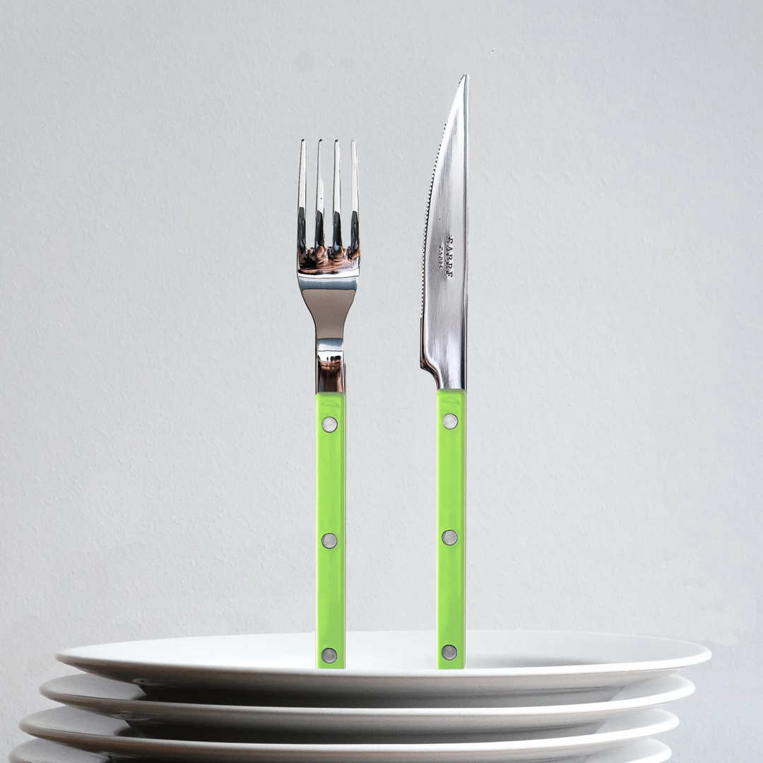 Bistrot shiny solid 4 pieces set - Lime