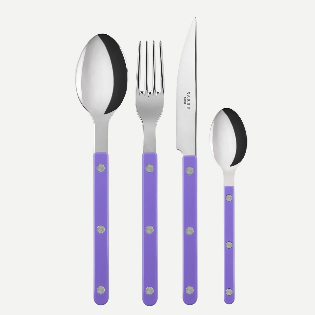 Bistrot shiny solid 4 pieces set - Purple