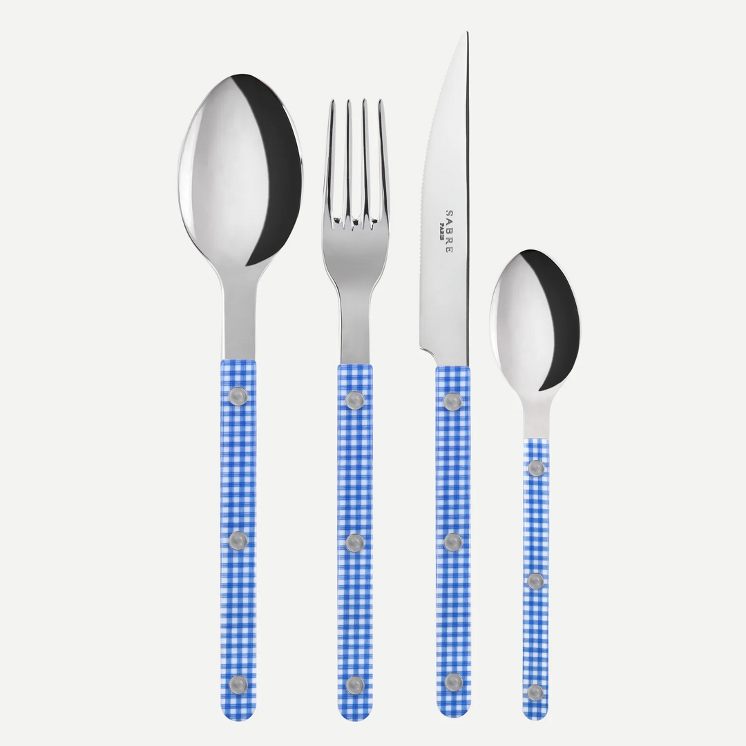 Bistrot Gingham 4 pieces set - Blue