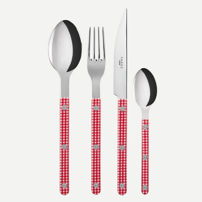 Bistrot Gingham 4 pieces set - Red