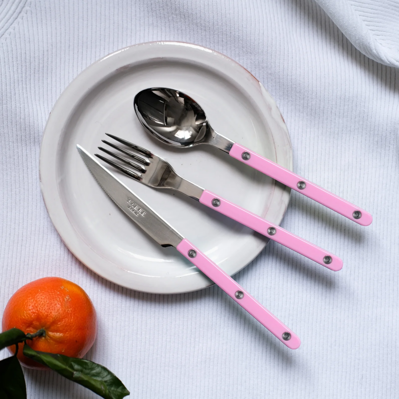 Bistrot shiny solid dessert spoon - Pink