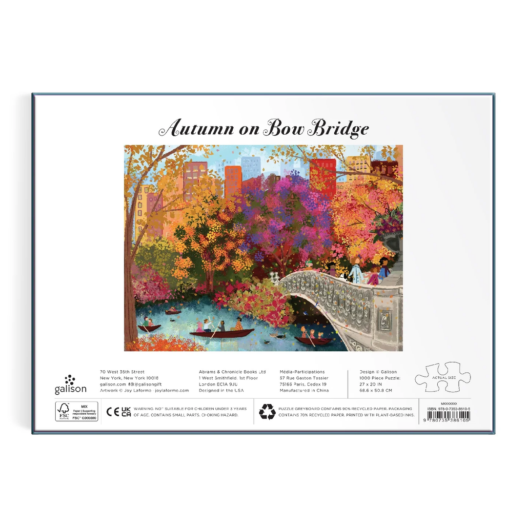 Joy Laforme Autumn on Bow Bridge, 1000 Piece Puzzle