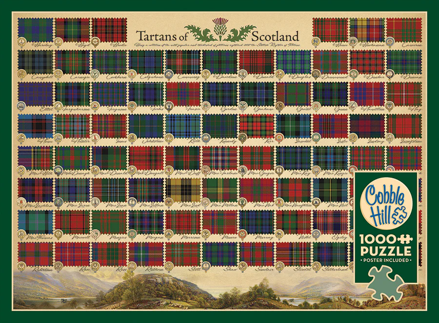 Tartans of Scotland 1000pc Jigsaw, compact