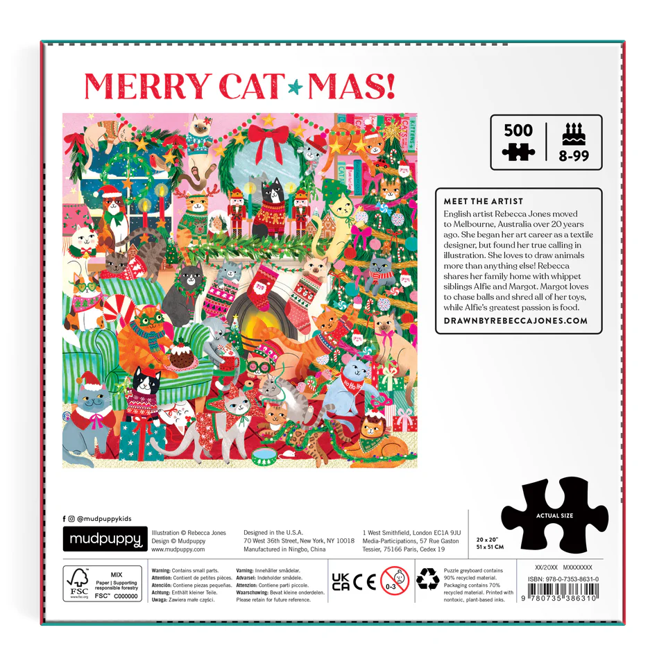Merry Catmas, 500pcs, Family Puzzle