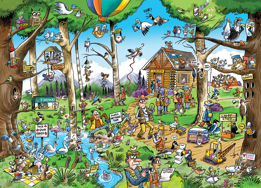 Doodle Town: Birdwatcher's Paradise, 1000pcs puzzle