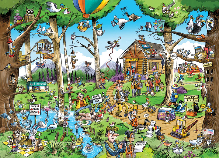 Doodle Town: Birdwatcher's Paradise, 1000pcs puzzle