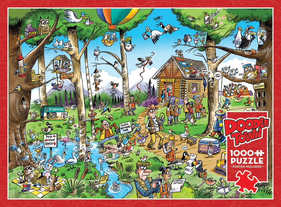 Doodle Town: Birdwatcher's Paradise, 1000pcs puzzle