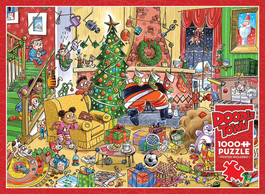 Doodle Town: Catching Santa, 1000pcs jigsaw puzzle