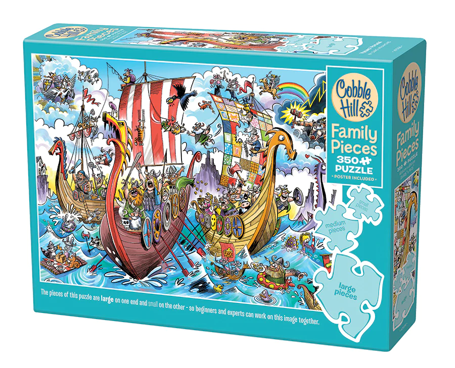 Vikings Voyage, 350PC, Different size pieces, Family puzzle