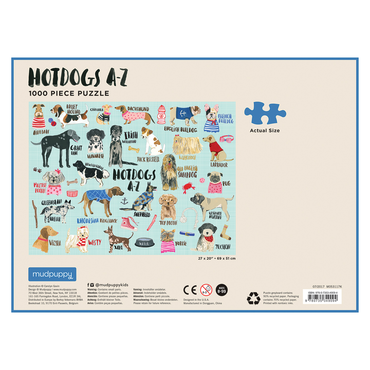 Hot Dogs A-Z 1000pc Family Puzzle