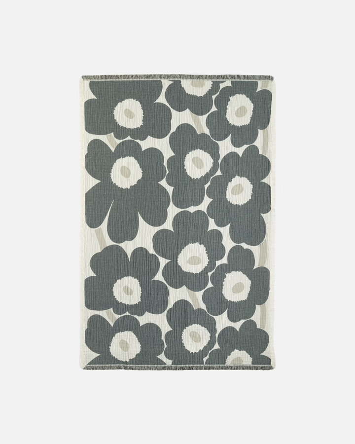Unikko Blanket 150x220 cm  off white,charcoal,beige