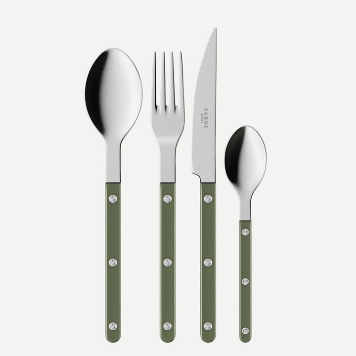 Bistrot Pearly shiny solid 4 pieces set - Dark Green