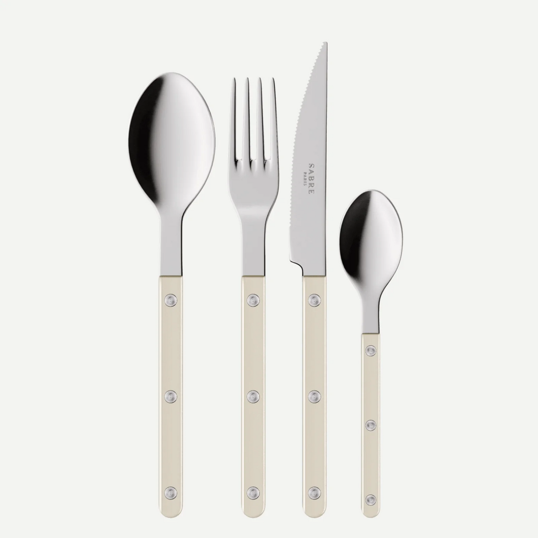 Bistrot Pearly shiny solid 4 pieces set - Pearl