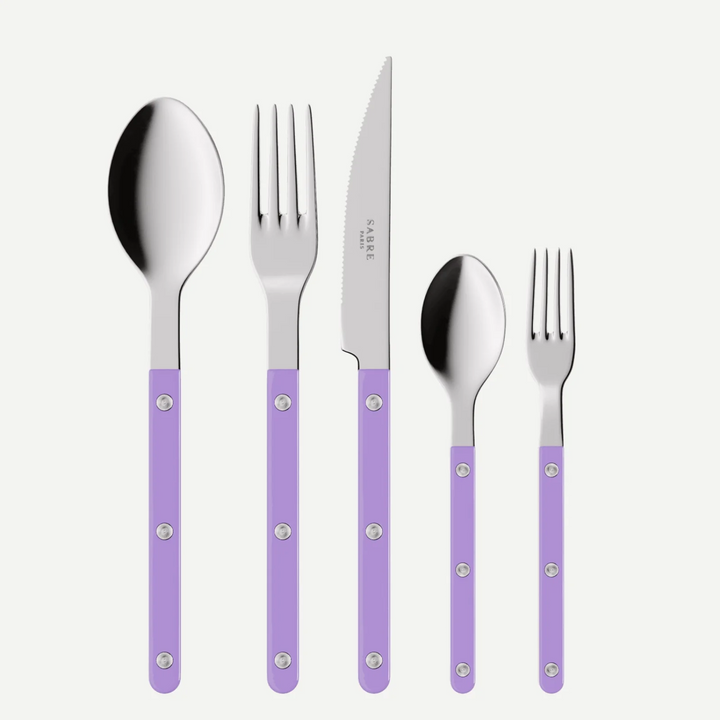 Bistrot shiny solid 5 pieces set - Purple